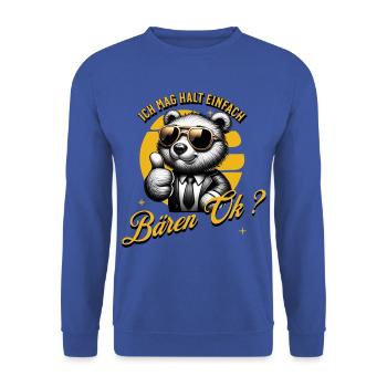 I just like bears - Unisex Sweatshirt - royal blue - Front - Alina (178cm) & Michal (187cm)