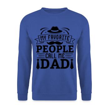 Sie Nennen mich Dad, Papa und Papi - Unisex Pullover - Royalblau - Vorne - Alina (178cm) & Michal (187cm)