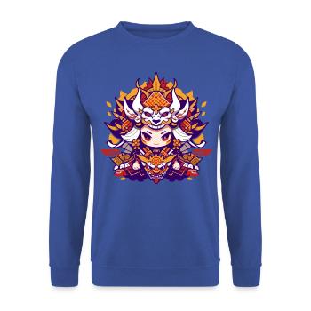 Dragon God - Unisex Pullover - Royalblau - Vorne - Alina (178cm) & Michal (187cm)