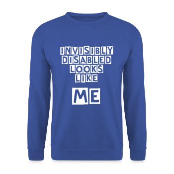 Invisibly Disabled White - Unisex Sweatshirt - royal blue - Front - Alina (178cm) & Michal (187cm)