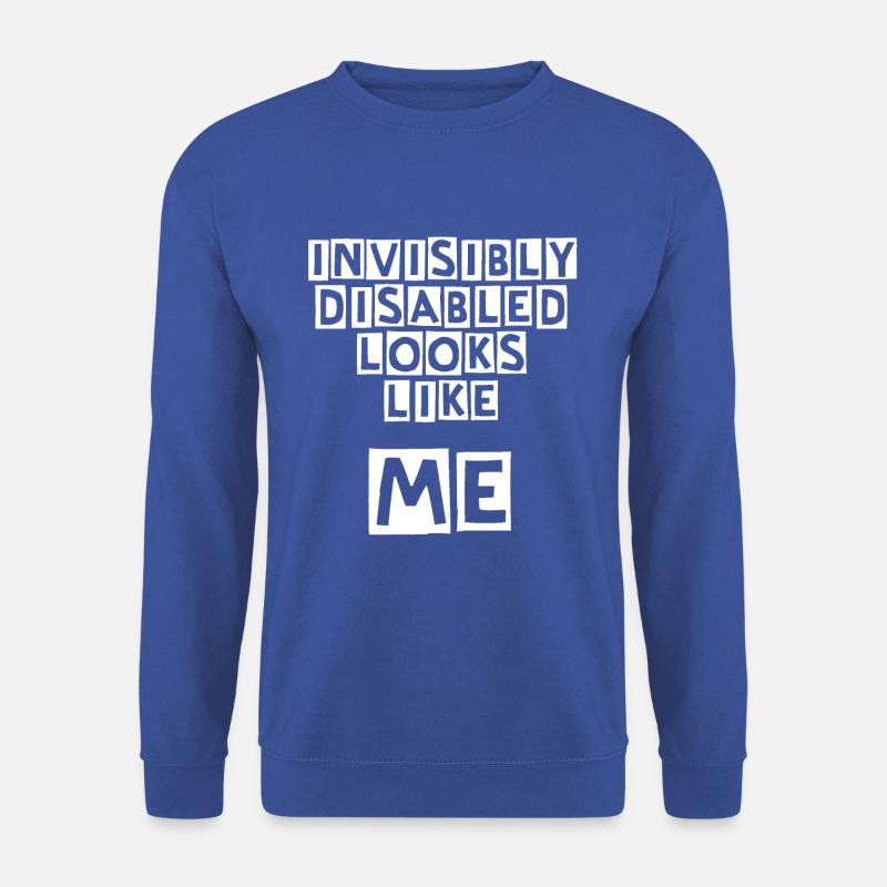 Invisibly Disabled White - Unisex Sweatshirt - royal blue