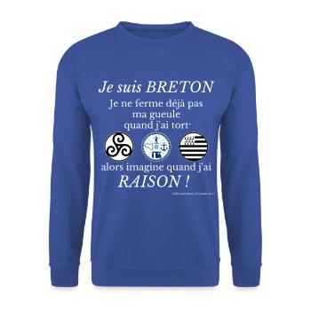 Je suis BRETON je ne ferme déjà pas ma gueule... - Sweat-shirt Unisexe - bleu royal - Devant - Alina (178cm) & Michal (187cm)