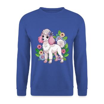 Caniche - Sweat-shirt Unisexe - bleu royal - Devant - Alina (178cm) & Michal (187cm)