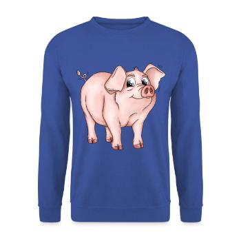 Pig Sarah - Unisex Sweatshirt - royal blue - Front - Alina (178cm) & Michal (187cm)