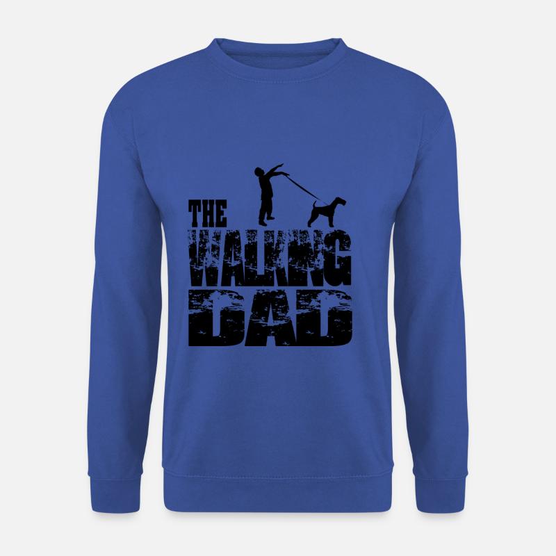 THE WALKING DAD #Zombie with terrier - Unisex Pullover - Royalblau