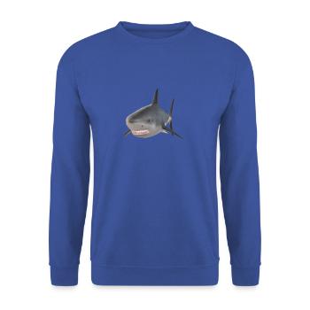 shark shark shark - Unisex Sweatshirt - royal blue - Front - Alina (178cm) & Michal (187cm)