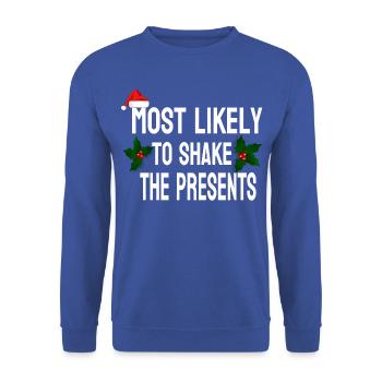 MOST LIKELY TO SHAKE THE PRESENTS - Sweat-shirt Unisexe - bleu royal - Devant - Alina (178cm) & Michal (187cm)