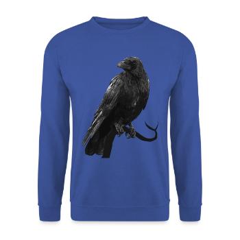 krähe, Vögel, gothic design, für Papa - Unisex Pullover - Royalblau - Vorne - Alina (178cm) & Michal (187cm)