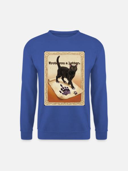 Ich habe dir einen Brief geschrieben, Katze - Unisex Pullover - Royalblau