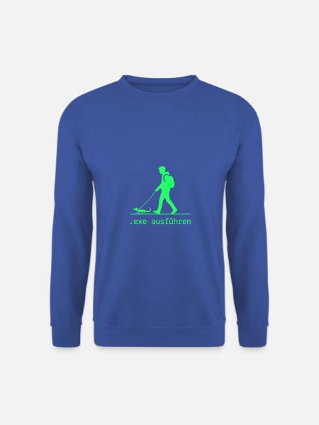 EXE AUSFÜHREN Lustiges Nerd IT Pixel Echse Design - Unisex Pullover - Royalblau