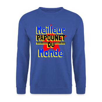 Meilleur papounet du monde - Sweat-shirt Unisexe - bleu royal - Devant - Alina (178cm) & Michal (187cm)