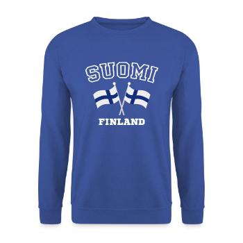 Suomi Finlande - Sweat-shirt Unisexe - bleu royal - Devant - Alina (178cm) & Michal (187cm)