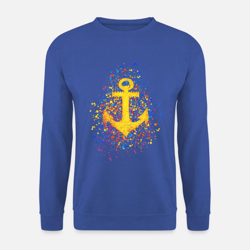 Anker Symbol Farbspritzer Farbkleckse Spritzer - Unisex Pullover - Royalblau