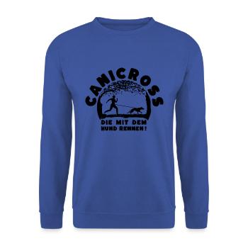 Canicross -die mit dem Hund rennen. (Black) - Unisex Pullover - Royalblau - Vorne - Alina (178cm) & Michal (187cm)