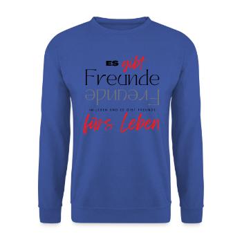 Beste Freunde FREUND Kumpel Kumpels - Unisex Pullover - Royalblau - Vorne - Alina (178cm) & Michal (187cm)