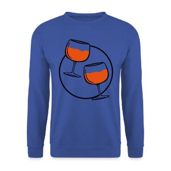 cercle de verre de vin rouge - Sweat-shirt Unisexe - bleu royal - Devant - Alina (178cm) & Michal (187cm)