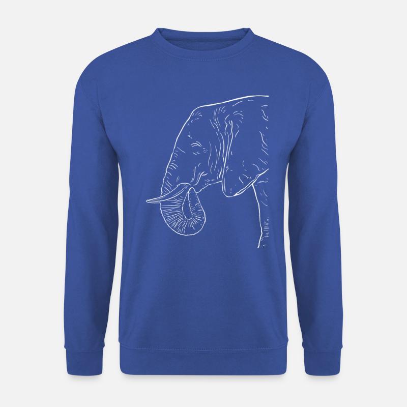 Elephant Art Animal Profile - Unisex Pullover - Royalblau