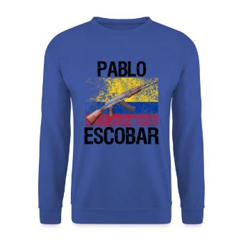 Pablo Escobar "Ak 47" - Unisex Pullover - Royalblau - Vorne - Alina (178cm) & Michal (187cm)