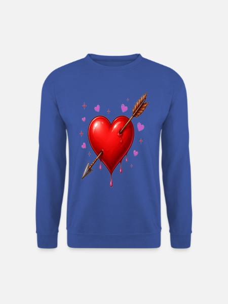 Heart Pierced by Arrow – Minimales Liebesdesign - Unisex Pullover - Royalblau