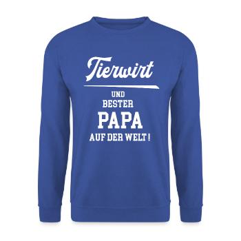 Tierwirt Bester Papa Vatertag Geburtstag Bauer - Unisex Pullover - Royalblau - Vorne - Alina (178cm) & Michal (187cm)