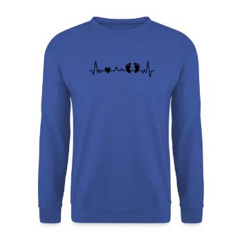 baby feet heartbeat announcement pregnancy - Unisex Sweatshirt - royal blue - Front - Alina (178cm) & Michal (187cm)