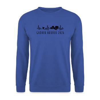 Ich Werde Großer Bruder 2026 Herzschlag mit Baby - Unisex Pullover - Royalblau - Vorne - Alina (178cm) & Michal (187cm)