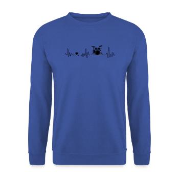 Schlagzeug Drums Herzschlag Musiker Schlagzeuger - Unisex Pullover - Royalblau - Vorne - Alina (178cm) & Michal (187cm)