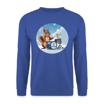 Squirrel plays drums in the snow - Unisex Sweatshirt - royal blue - Front - Alina (178cm) & Michal (187cm)