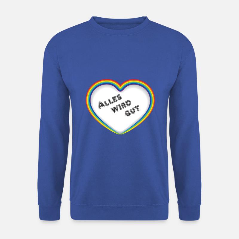 Regenbogen Herz - Alles wird gut - Unisex Pullover - Royalblau