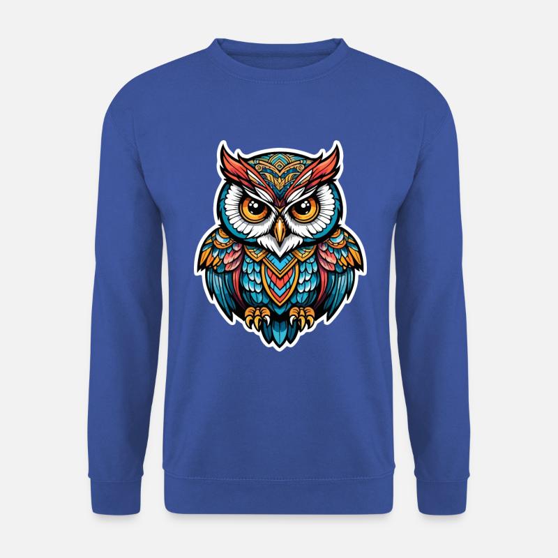 Eule Neo Traditional - Unisex Pullover - Royalblau