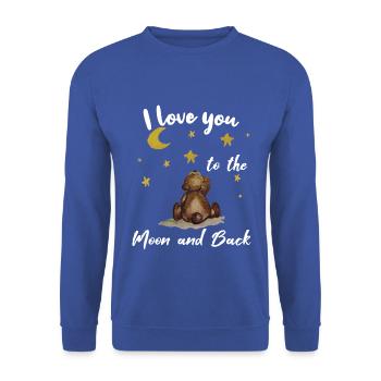 je t'aime à la lune et en arrière les petites étoiles d'ours - Sweat-shirt Unisexe - bleu royal - Devant - Alina (178cm) & Michal (187cm)