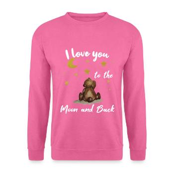 je t'aime à la lune et en arrière les petites étoiles d'ours - Sweat-shirt Unisexe - rose - Devant