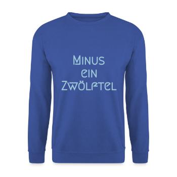 Minus ein Zwölftel in Buchstaben - Unisex Pullover - Royalblau - Vorne - Alina (178cm) & Michal (187cm)