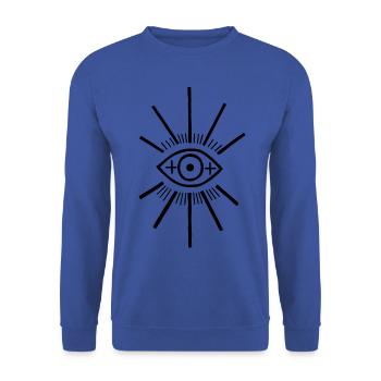 The big eye - Unisex Sweatshirt - royal blue - Front - Alina (178cm) & Michal (187cm)