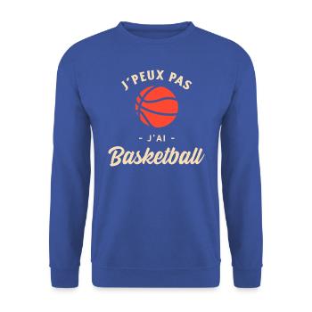 J'peux pas j'ai basketball. - Sweat-shirt Unisexe - bleu royal - Devant - Alina (178cm) & Michal (187cm)