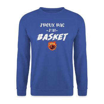 Je peux pas j'ai basket. - Sweat-shirt Unisexe - bleu royal - Devant - Alina (178cm) & Michal (187cm)