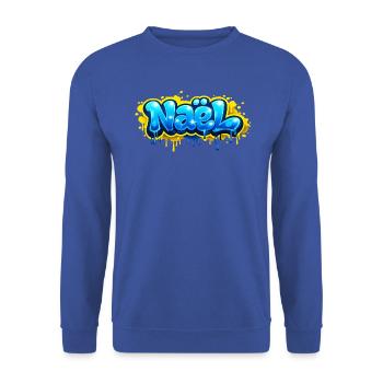 NAEL GRAFFITI NAME FOR PERFECT GIFT PRINTABLE - Unisex Sweatshirt - royal blue - Front - Alina (178cm) & Michal (187cm)