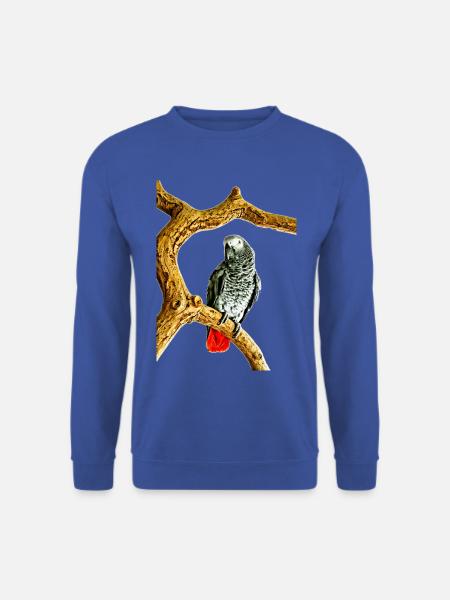 Parrot Noir mit roter Schwanzspitze, Grey parrot - Unisex Pullover - Royalblau