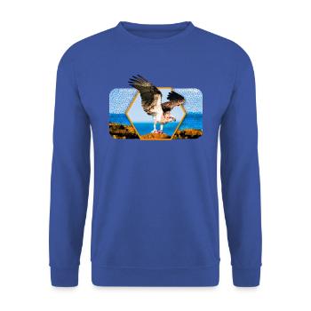 Eagle with spread wings and graphic shape - Unisex Sweatshirt - royal blue - Front - Alina (178cm) & Michal (187cm)