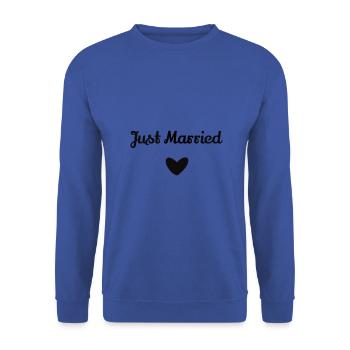 just married - Unisex Sweatshirt - royal blue - Front - Alina (178cm) & Michal (187cm)