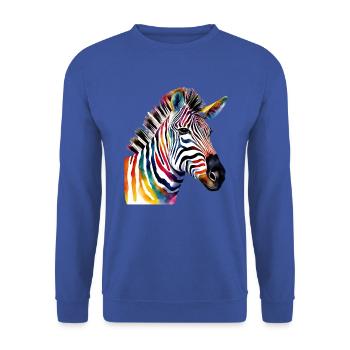 Bunt wie ein Zebra – Hochsensibel und stolz! - Unisex Pullover - Royalblau - Vorne - Alina (178cm) & Michal (187cm)