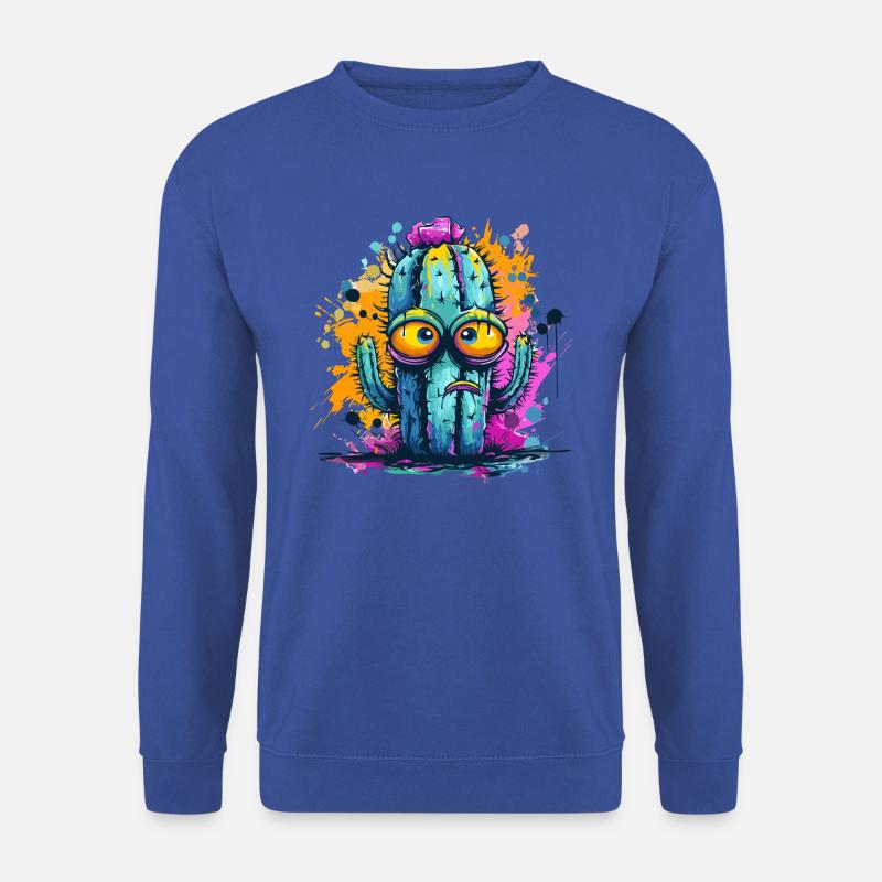 Witziger Kaktus mit Augen - Unisex Pullover - Royalblau