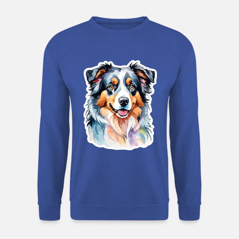 Australian Shepherd Wasserfarben - Unisex Pullover - Royalblau
