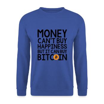 Bitcoin - Unisex Sweatshirt - royal blue - Front - Alina (178cm) & Michal (187cm)