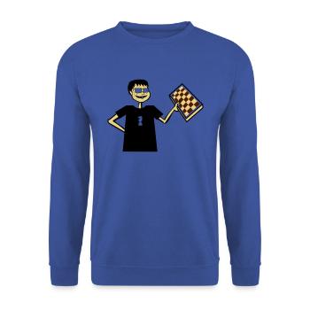 Chess Nerd Hobby Board Game Gift Glasses Cool - Unisex Sweatshirt - royal blue - Front - Alina (178cm) & Michal (187cm)