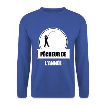 Pêcheur de l'année t-shirt homme pêche cadeau - Sweat-shirt Unisexe - bleu royal - Devant - Alina (178cm) & Michal (187cm)