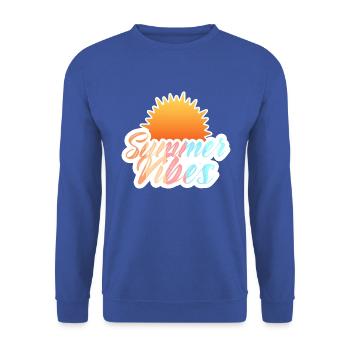 Retro Sommer Vibes - Unisex Pullover - Royalblau - Vorne - Alina (178cm) & Michal (187cm)