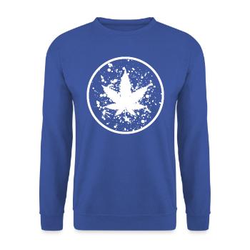 Cannabis leaf color blobs in a circle - Unisex Sweatshirt - royal blue - Front - Alina (178cm) & Michal (187cm)