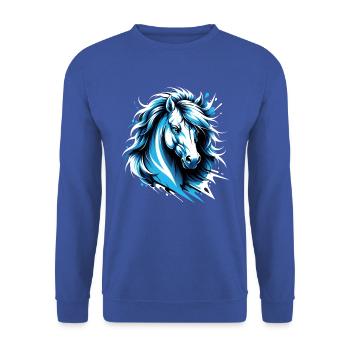 Dallas Horse. Texas - Unisex Sweatshirt - royal blue - Front - Alina (178cm) & Michal (187cm)