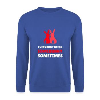 everyone needs somebunny - Unisex Sweatshirt - royal blue - Front - Alina (178cm) & Michal (187cm)